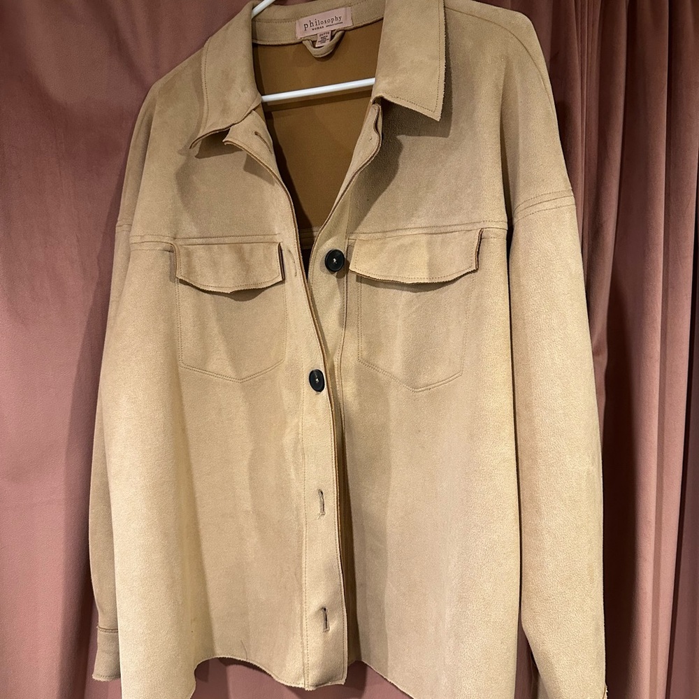 Philosophy Tan Suede Utility Jacket